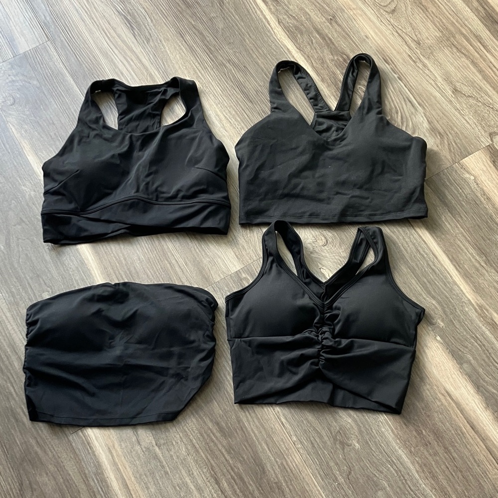 All Four Black Crop Tops New Medium